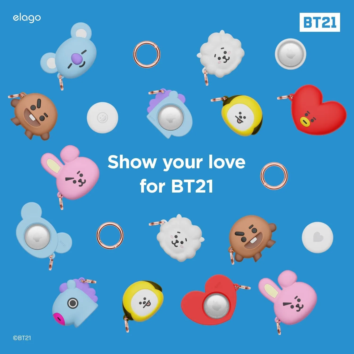 Elago BT21 AirTag Case with Keychain