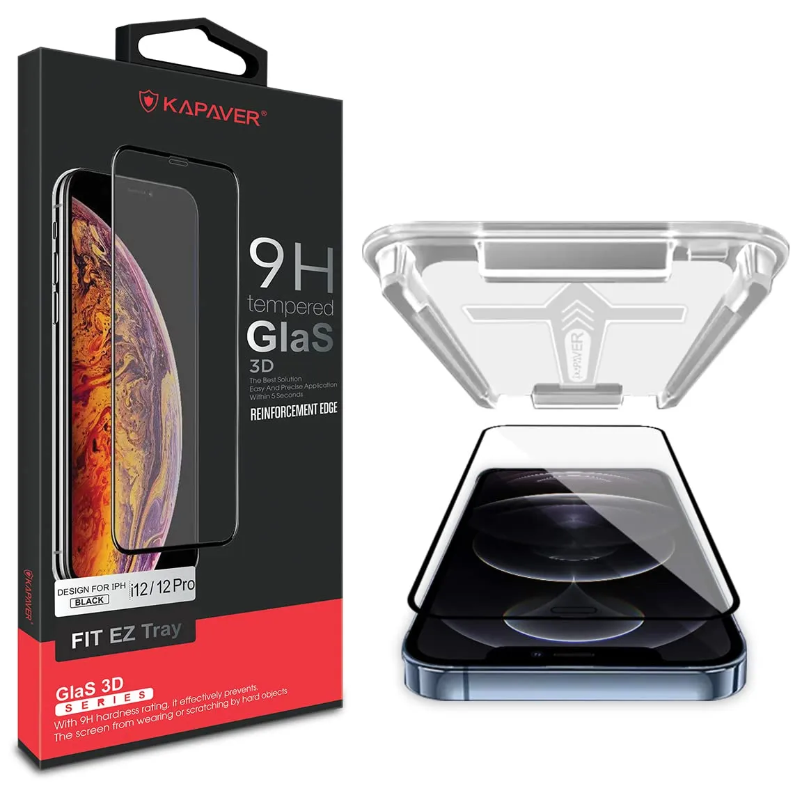 iPhone 12/12 Pro Tempered Glass Screen Protector Guard | EZ FIT - 1 Pack