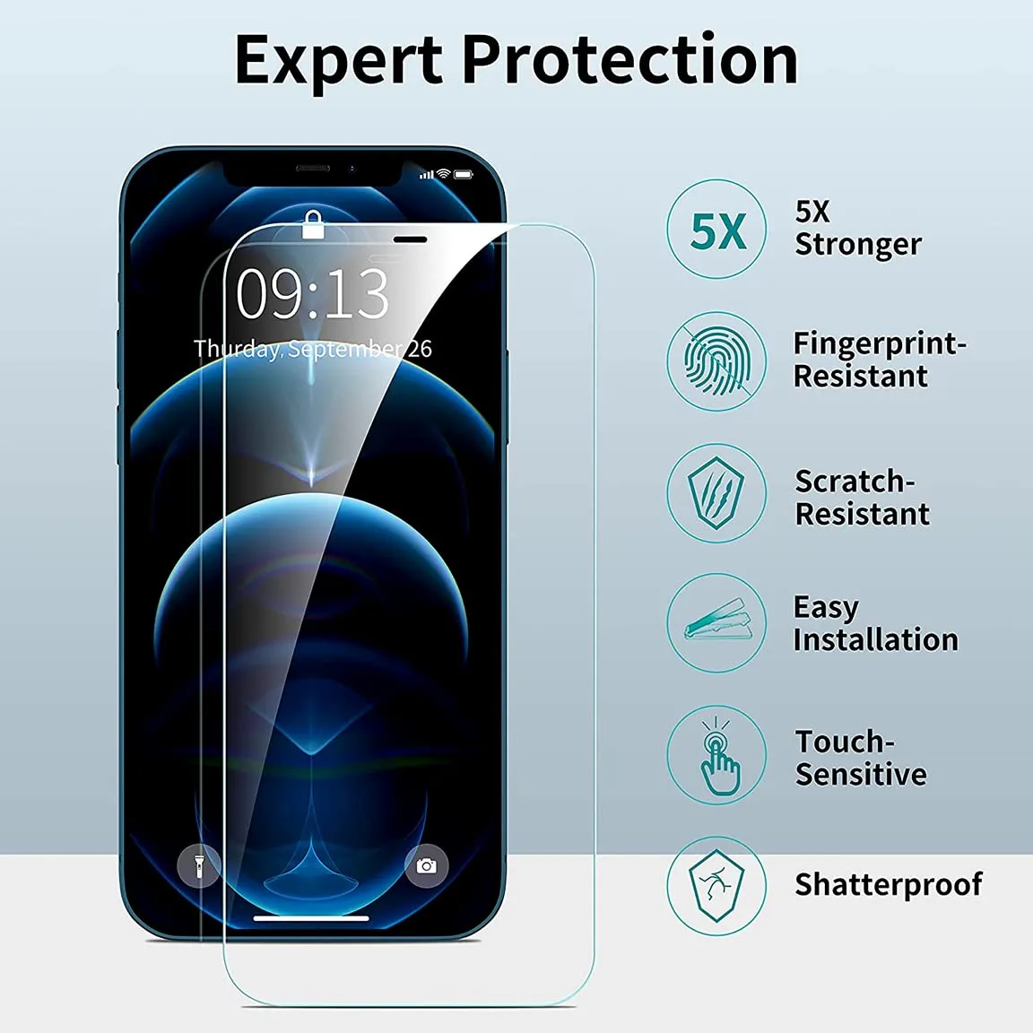 iPhone 12/12 Pro Tempered Glass Screen Protector Guard | EZ FIT - 2 Pack