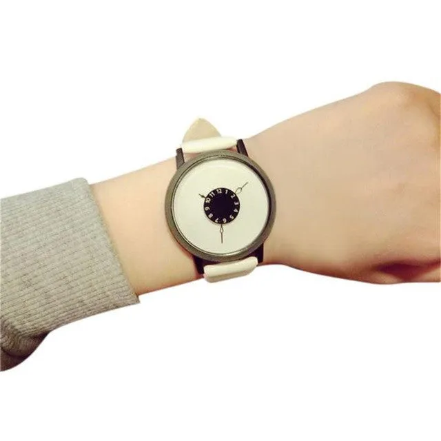 relogio masculino Unisex Fashion Watch Men Women Lovers Couple Watches PU Leather Quartz Wrist Watch Levert Dropship D1222